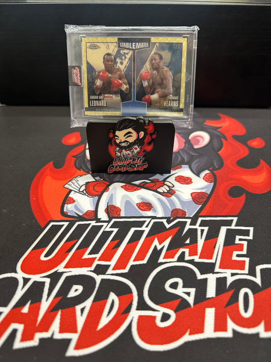 2024 Topps Chrome Boxing Sugar Ray Leonard Thomas Herns Stable Mates Superfractor 1/1 SSP